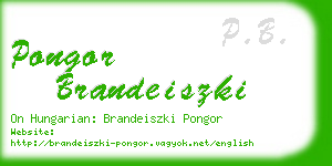 pongor brandeiszki business card
